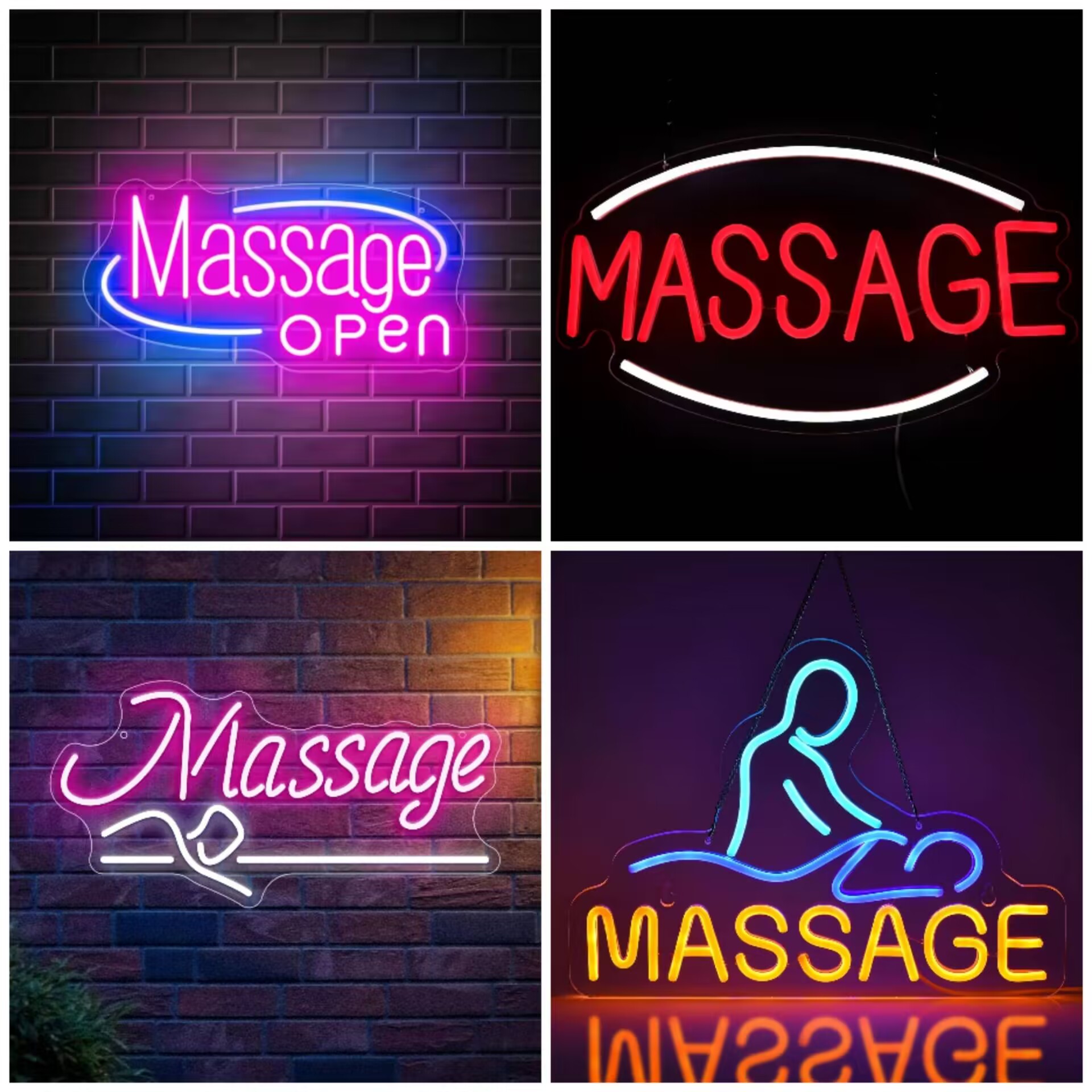 Spa Wellness Center - Massage-Spa LED-Neonschild Dimmbar für Salon, Klinik,