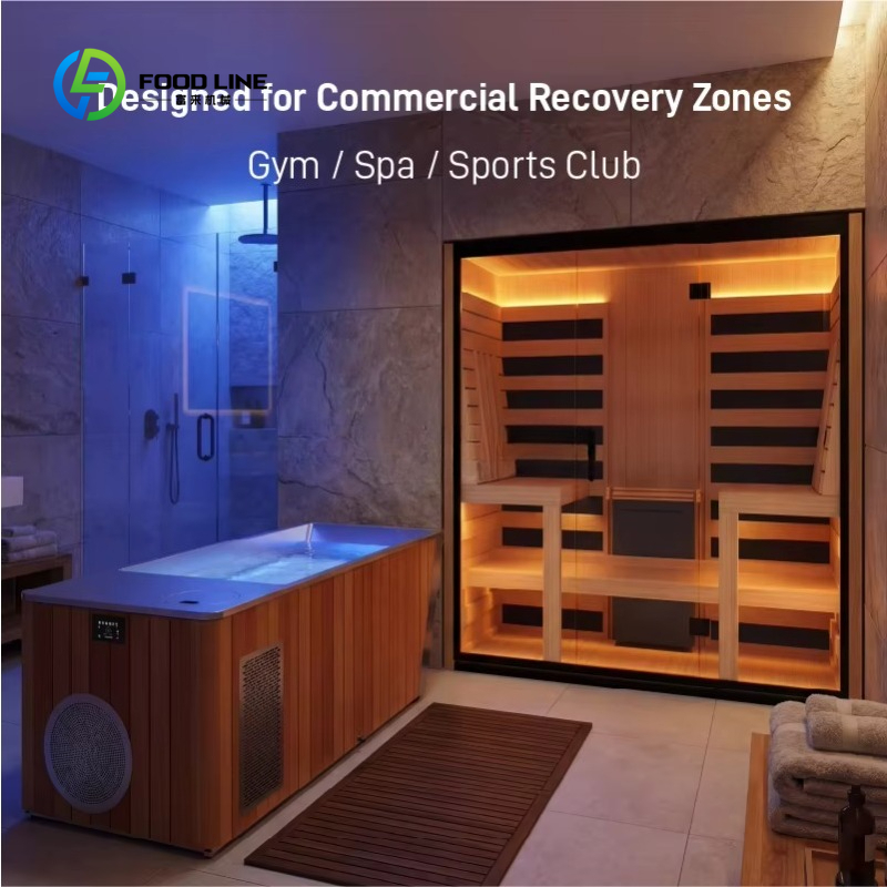 Spa Wellness Center - Maßgeschneidertes Kommerzielles Sauna-Eisbad-Kontrasttherapie-System Kaltwasser-Tauchbad-Regenerationsausrüstung für Fitness-Studio,