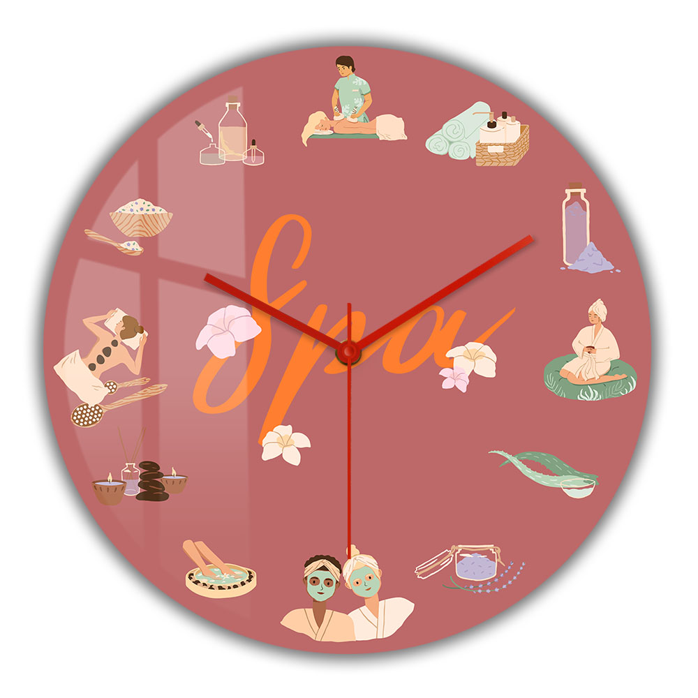 Spa Wellness Center - Spa Schönheitssalon Behandlungsräumchen Geräuschlose Quarz-Wanduhr Wellness-Center