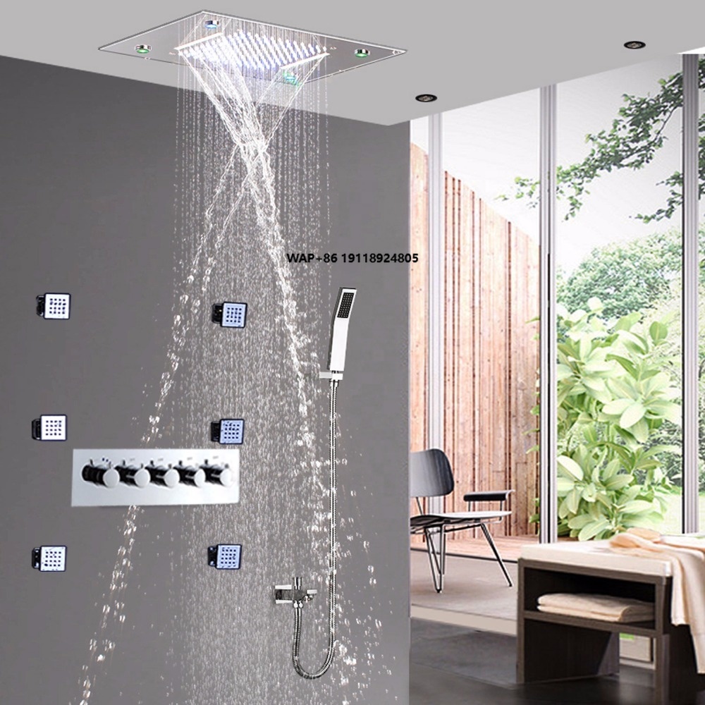 Spa & Wellness Hotel Paradiso - Messing Warm-Kalt Viergriff-Duschventil Edelstahl 360x500 Deckenmontierte